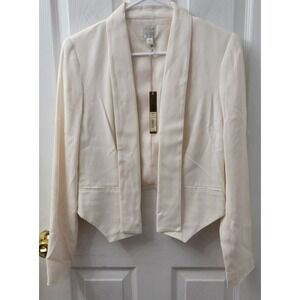 Lauren Conrad Blazer Size 4 Double Welt Pocket Whisper White (Ivory) Cropped NWT